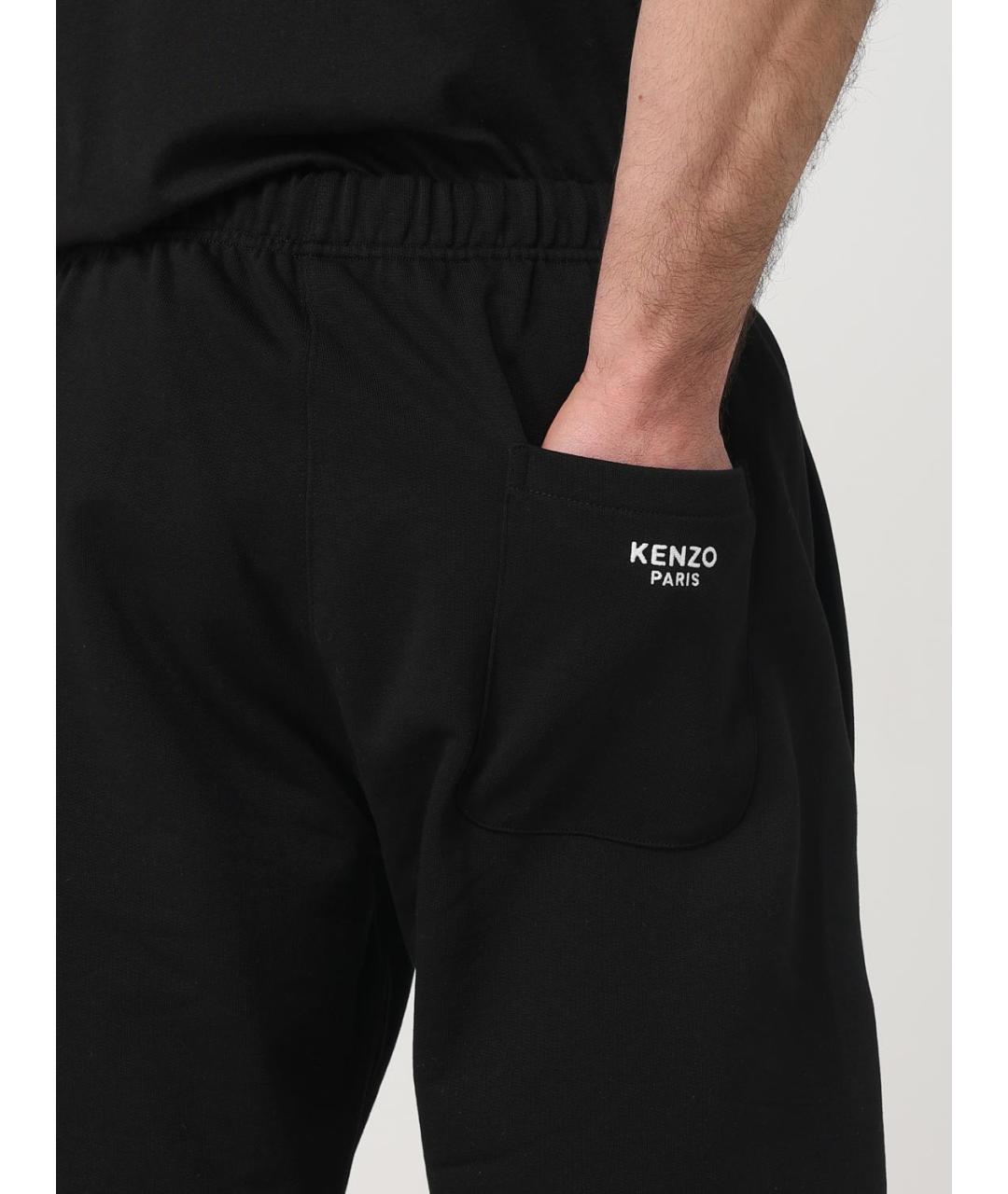 KENZO Черные хлопковые шорты, фото 6