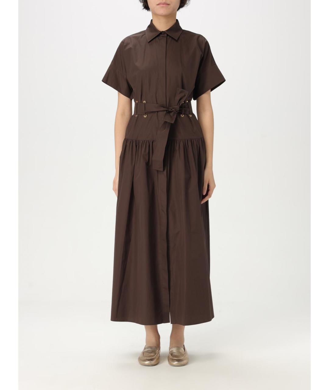 MAX MARA Коричневое хлопковое платье, фото 2