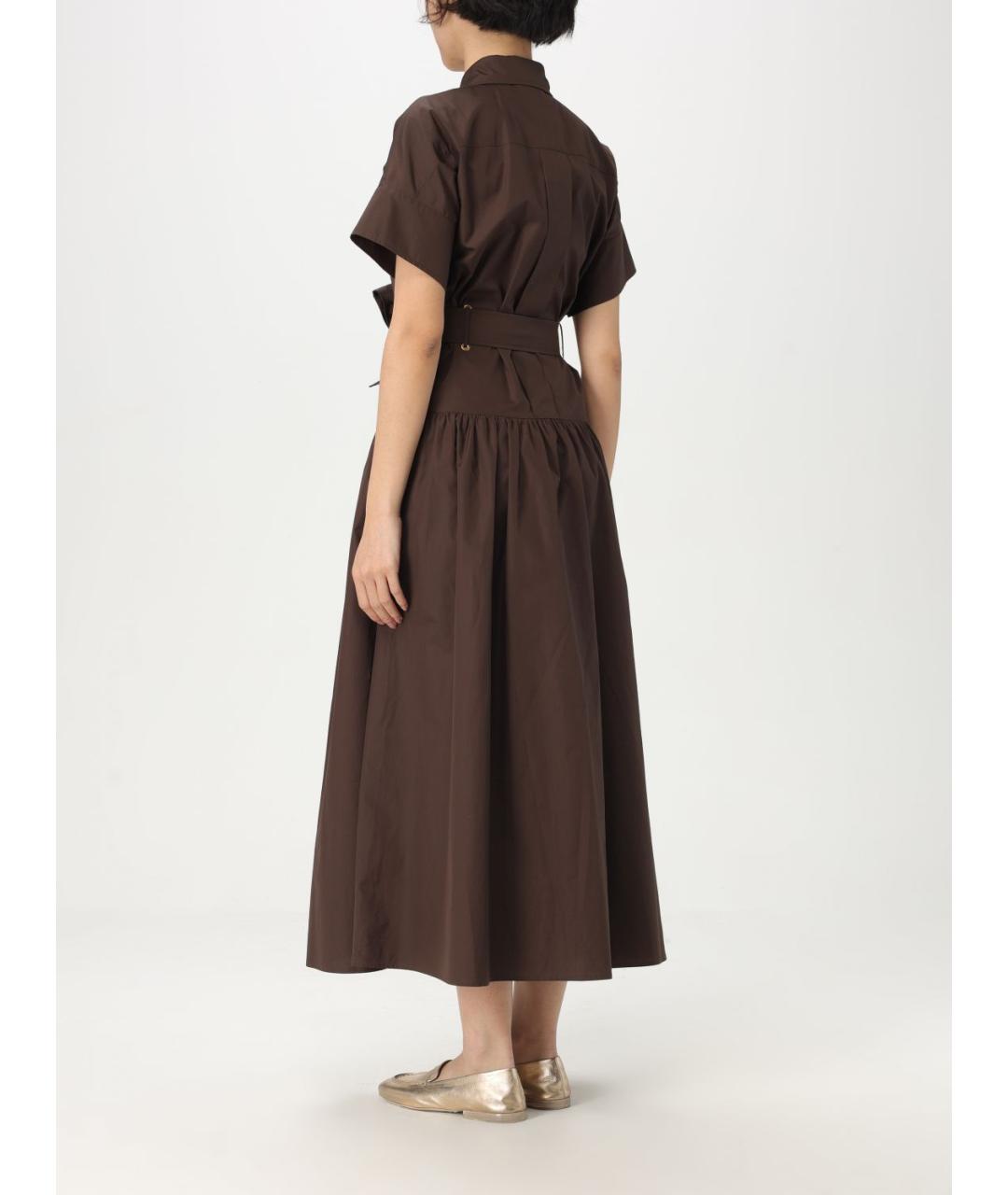 MAX MARA Коричневое хлопковое платье, фото 3
