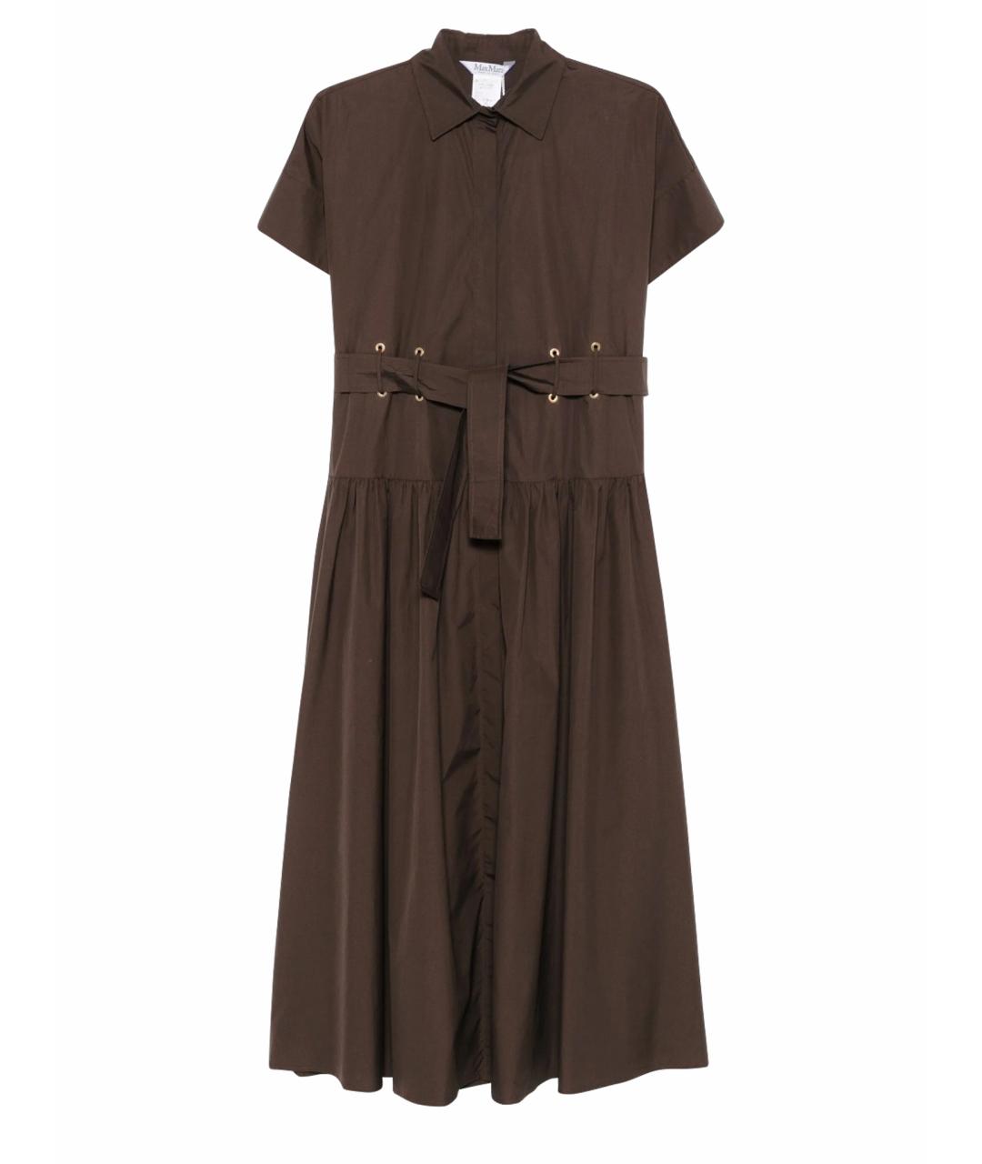 MAX MARA Коричневое хлопковое платье, фото 1