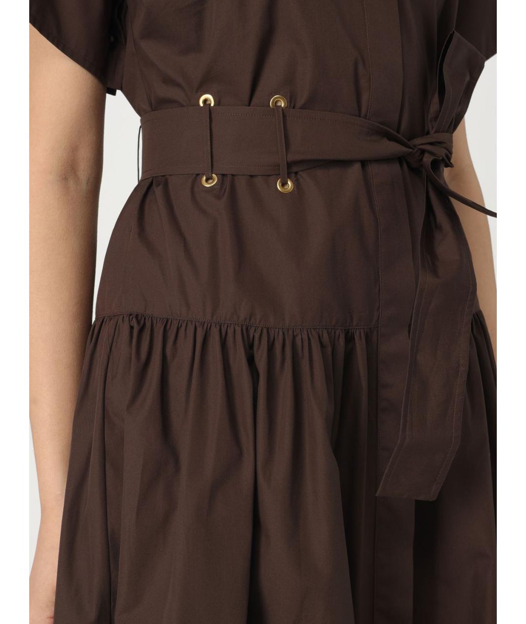 MAX MARA Коричневое хлопковое платье, фото 5