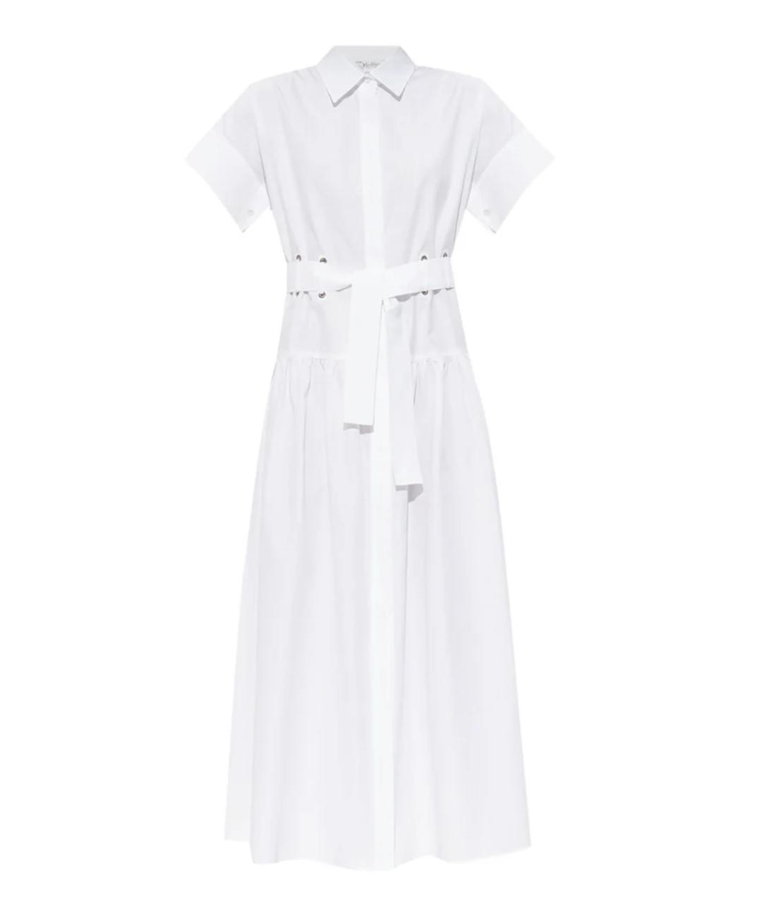 MAX MARA Белое хлопковое повседневное платье, фото 1