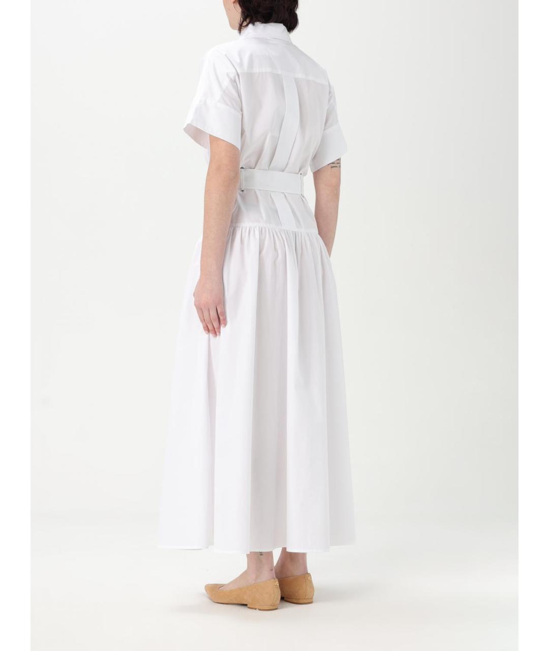 MAX MARA Белое хлопковое повседневное платье, фото 3