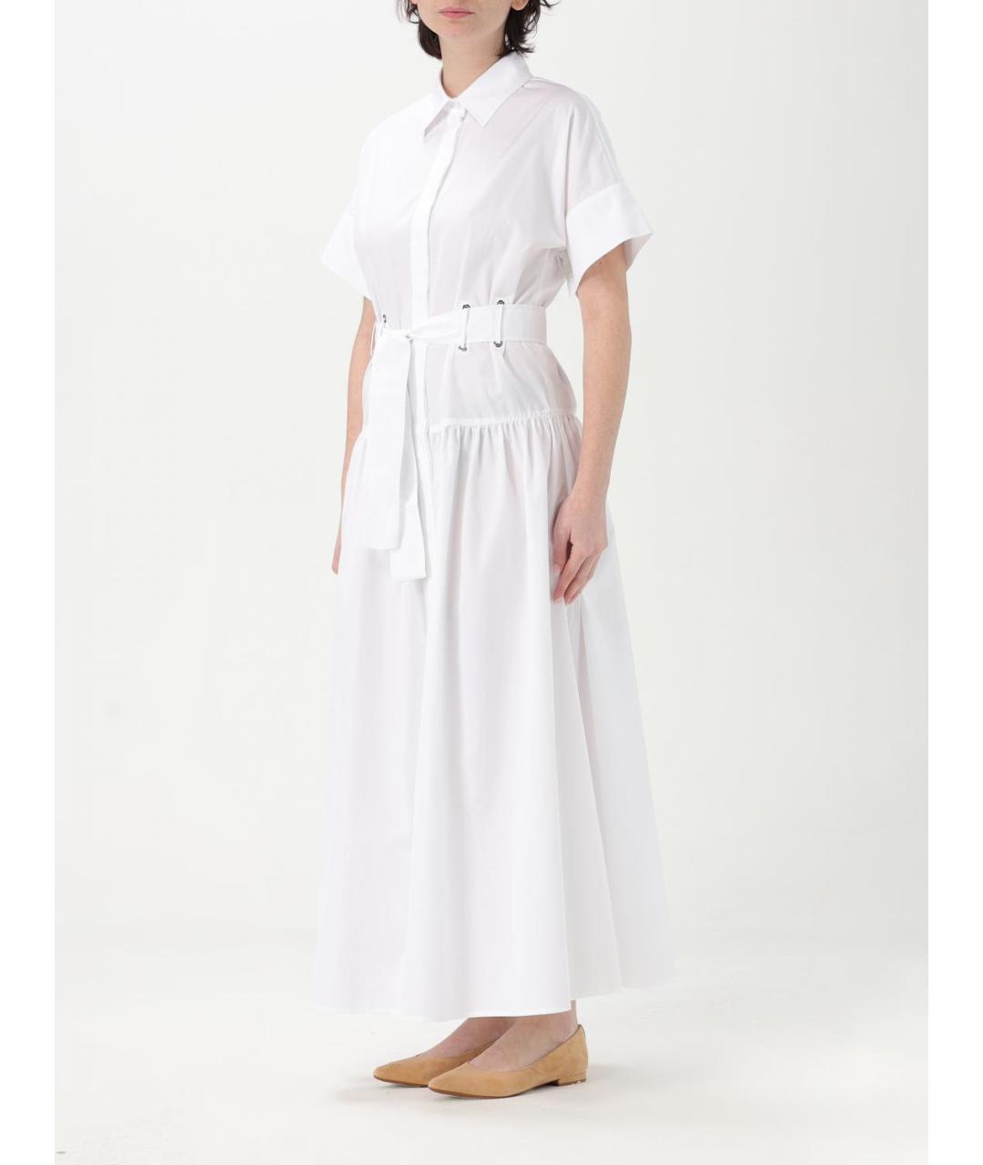 MAX MARA Белое хлопковое повседневное платье, фото 4