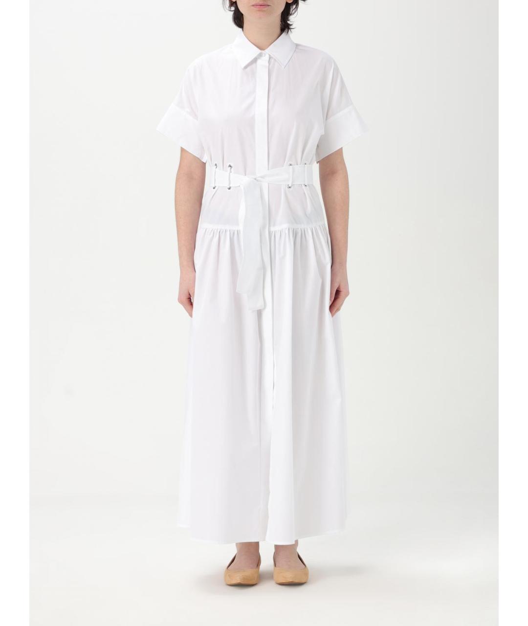 MAX MARA Белое хлопковое повседневное платье, фото 2