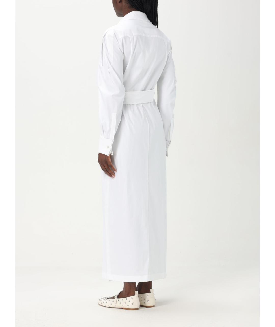 MAX MARA Белое хлопко-эластановое повседневное платье, фото 3
