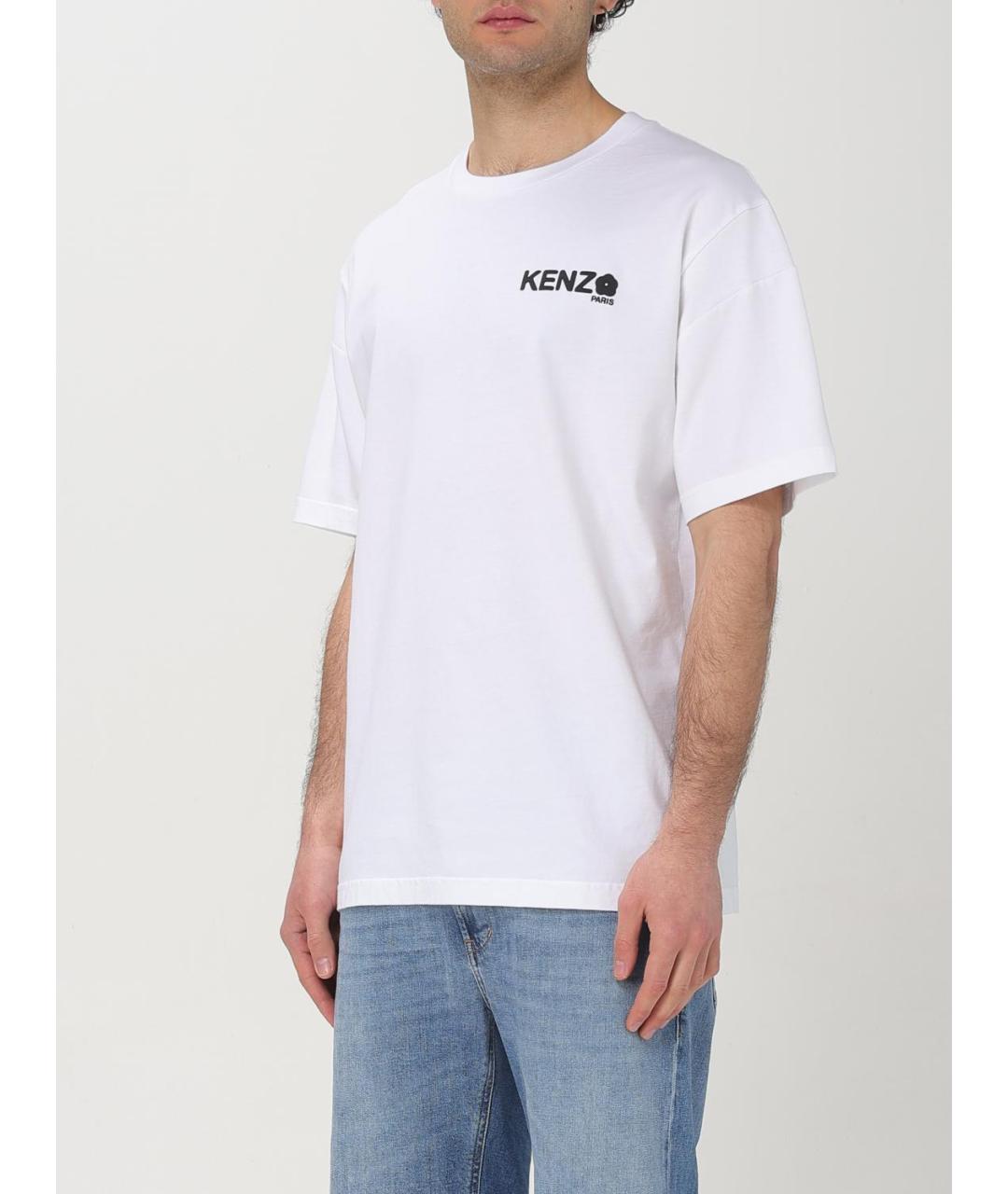 KENZO Белая хлопковая футболка, фото 4