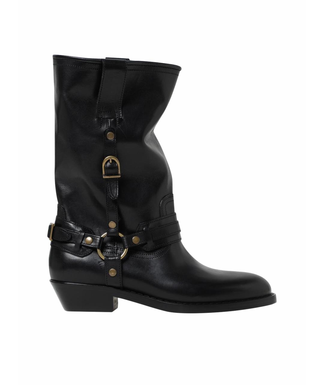 ISABEL MARANT Черные кожаные полусапоги, фото 1