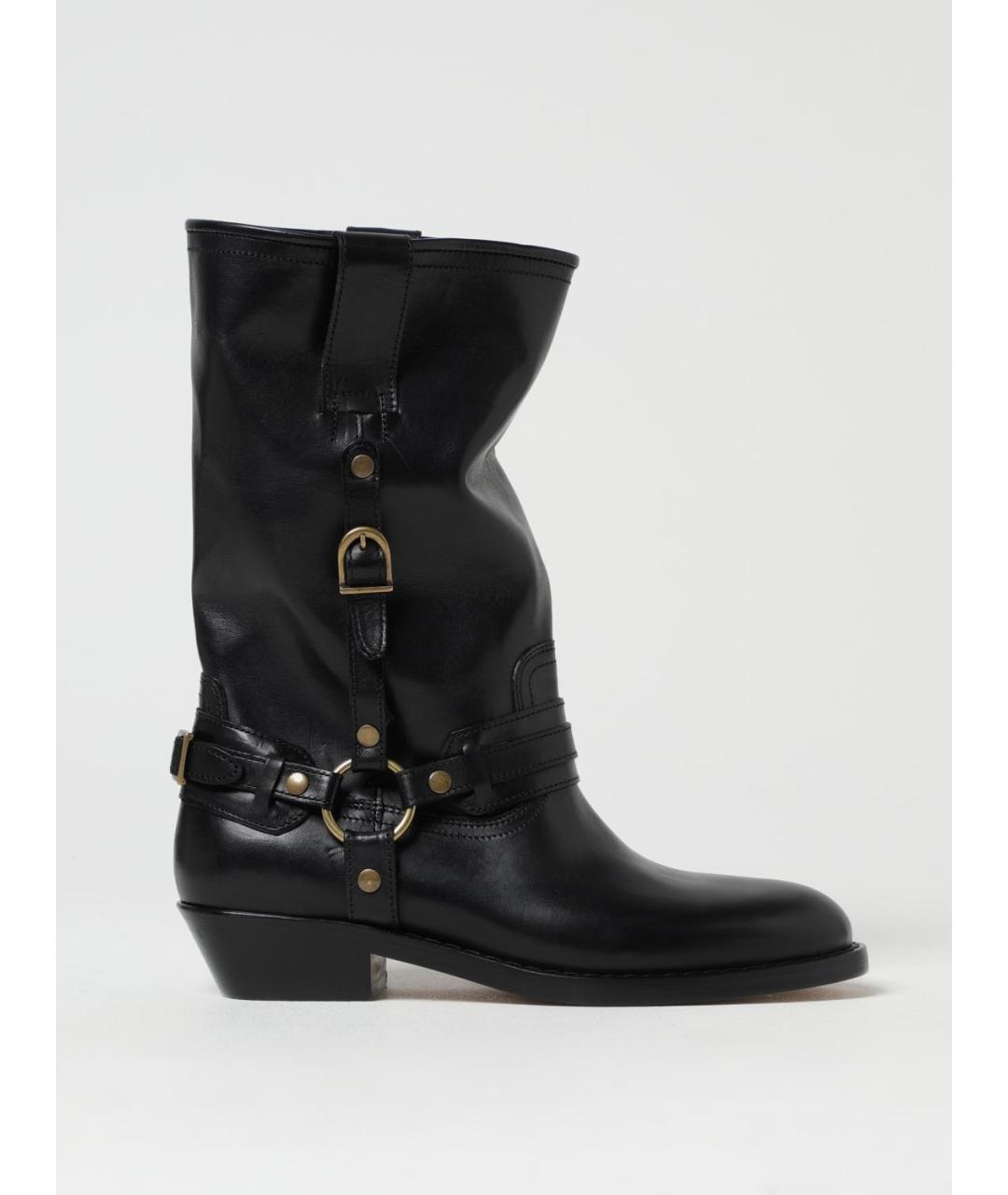 ISABEL MARANT Черные кожаные полусапоги, фото 5