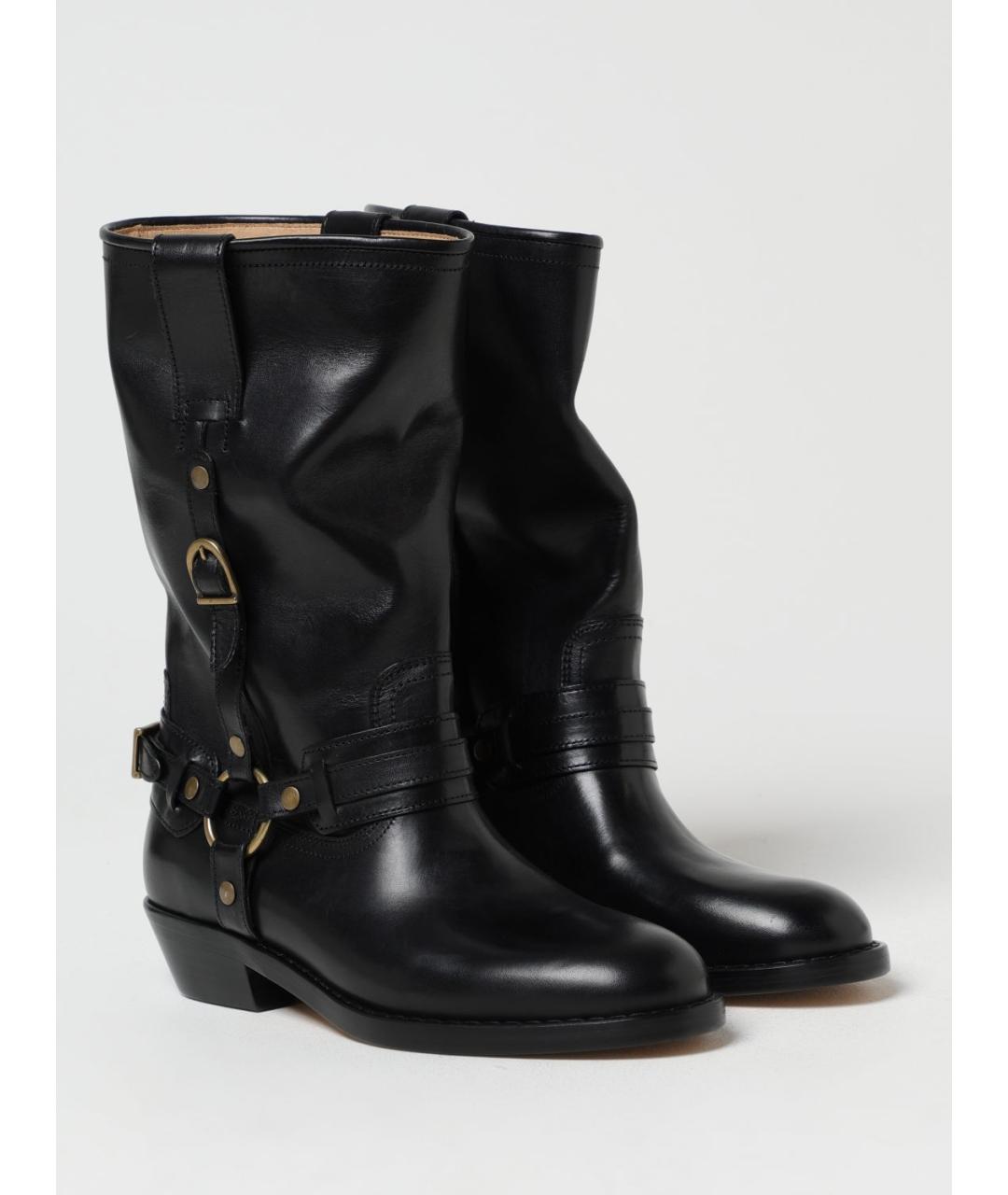 ISABEL MARANT Черные кожаные полусапоги, фото 2