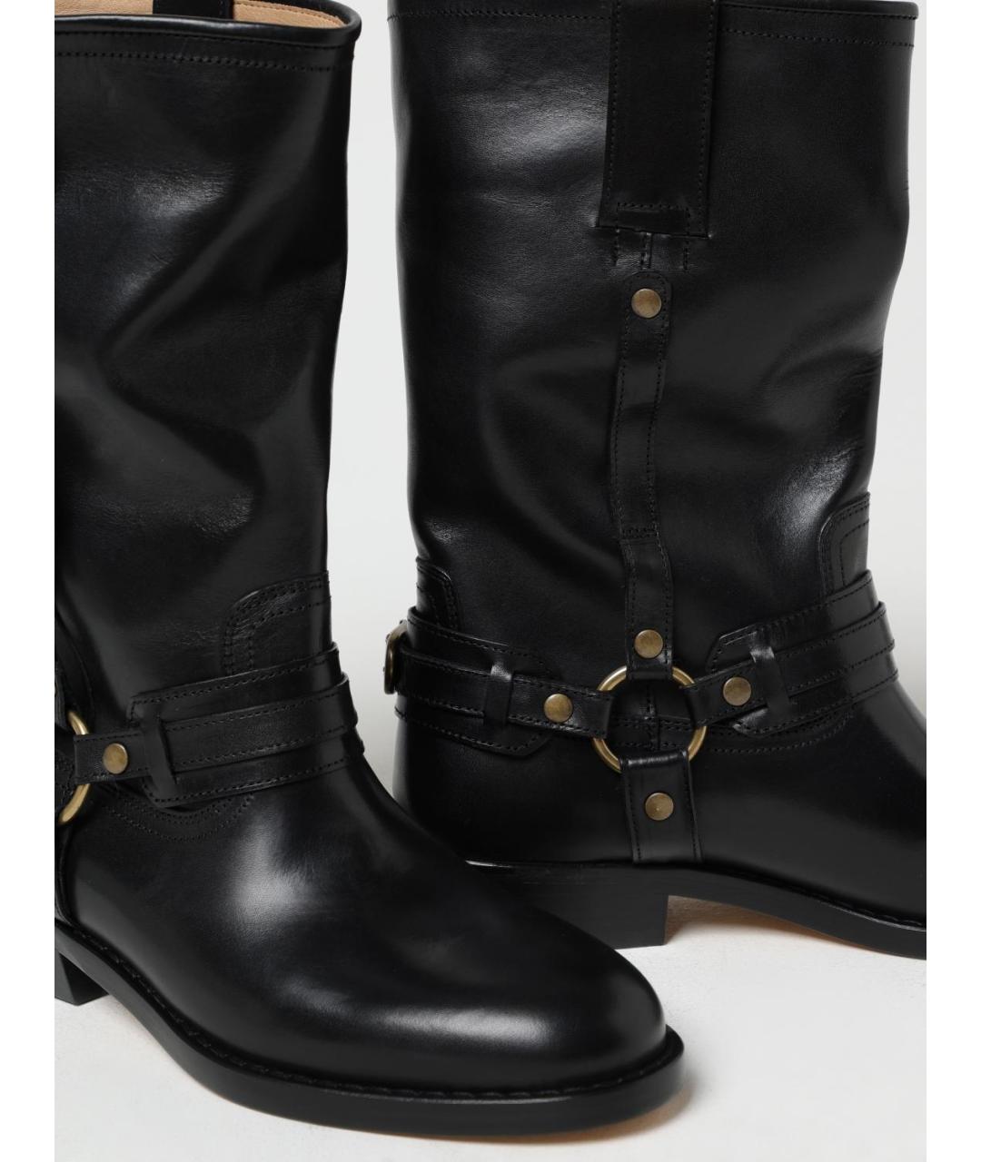 ISABEL MARANT Черные кожаные полусапоги, фото 4