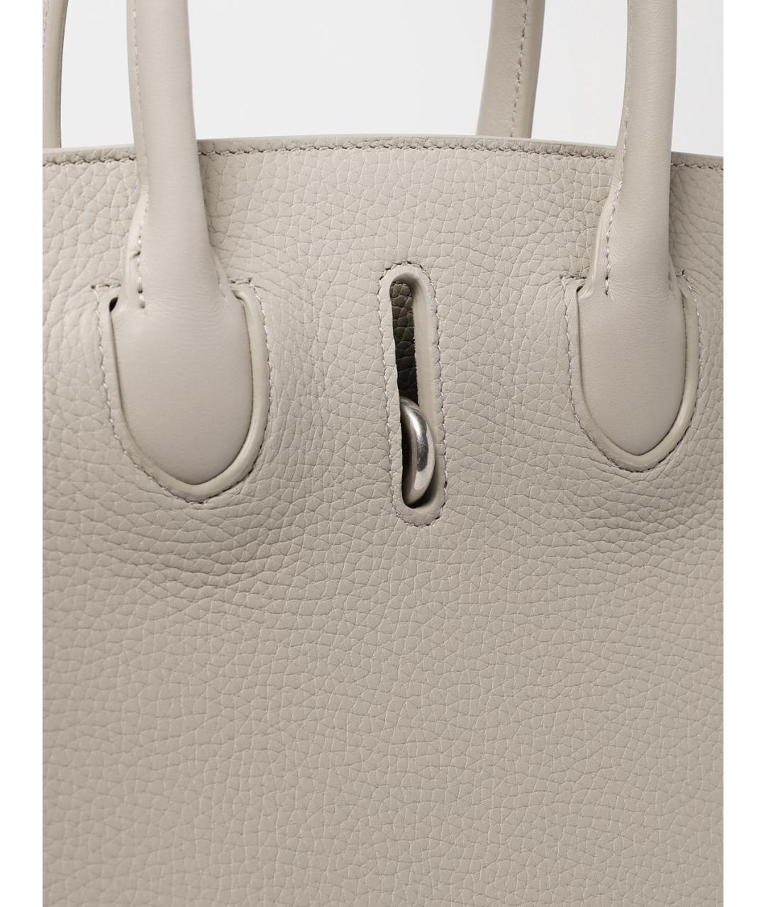 BURBERRY Бежевая кожаная сумка тоут, фото 4