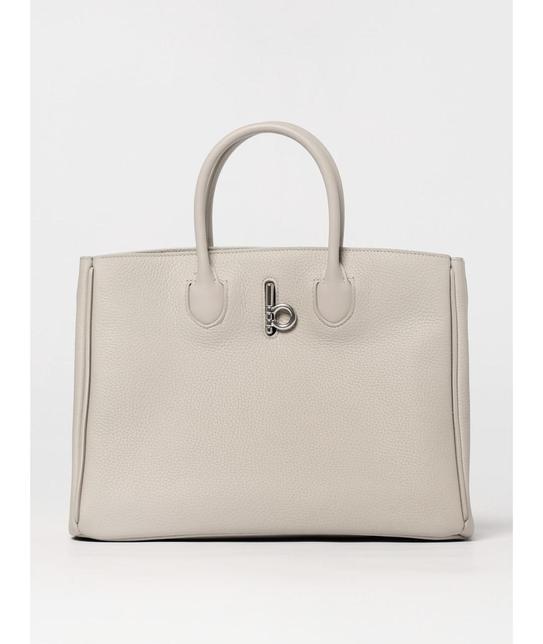 BURBERRY Бежевая кожаная сумка тоут, фото 6