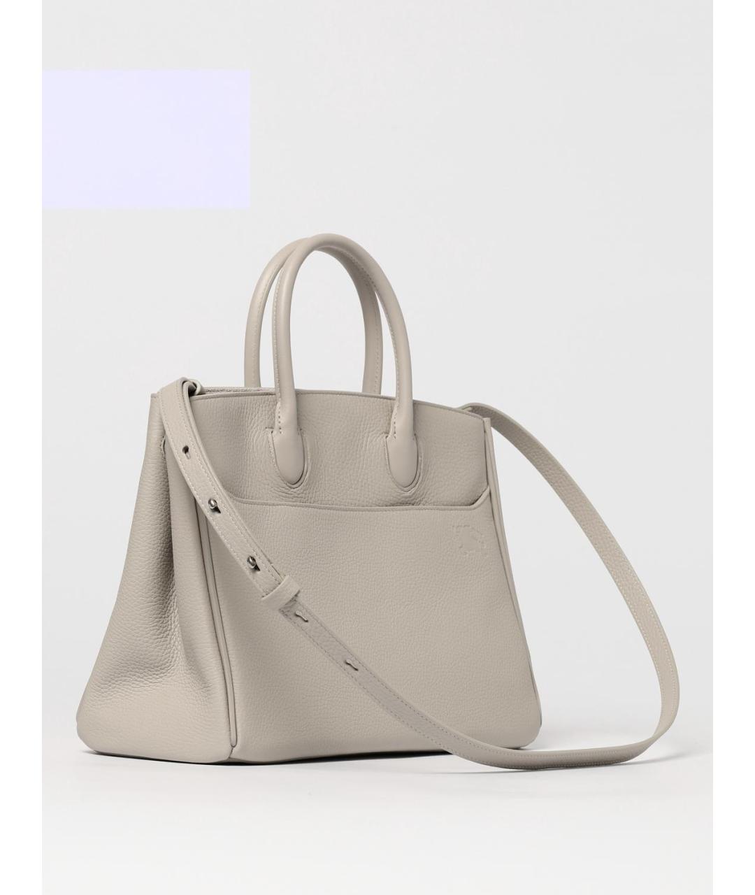 BURBERRY Бежевая кожаная сумка тоут, фото 3