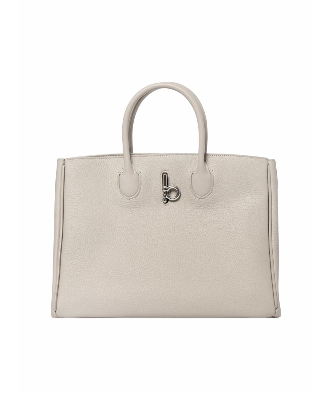 BURBERRY Бежевая кожаная сумка тоут, фото 1