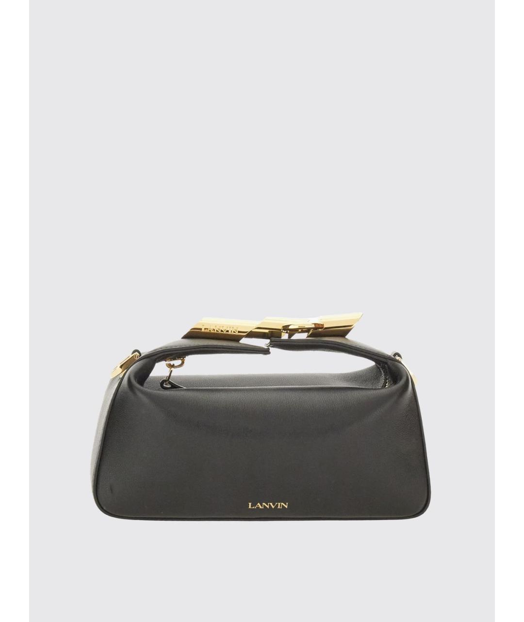 LANVIN Черная кожаная сумка с короткими ручками, фото 5
