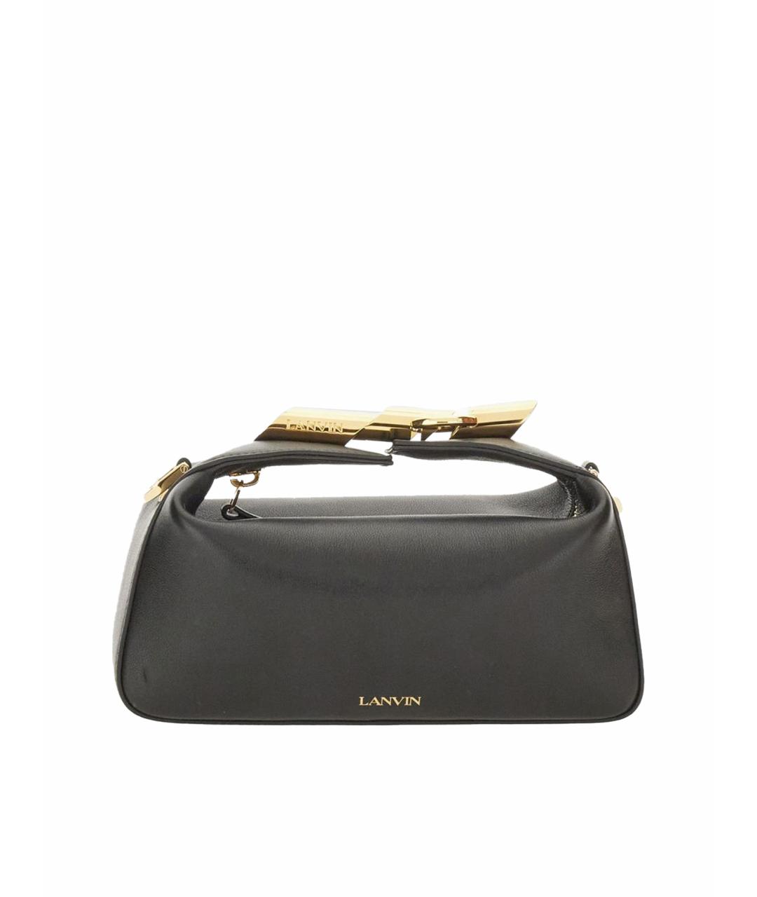 LANVIN Черная кожаная сумка с короткими ручками, фото 1