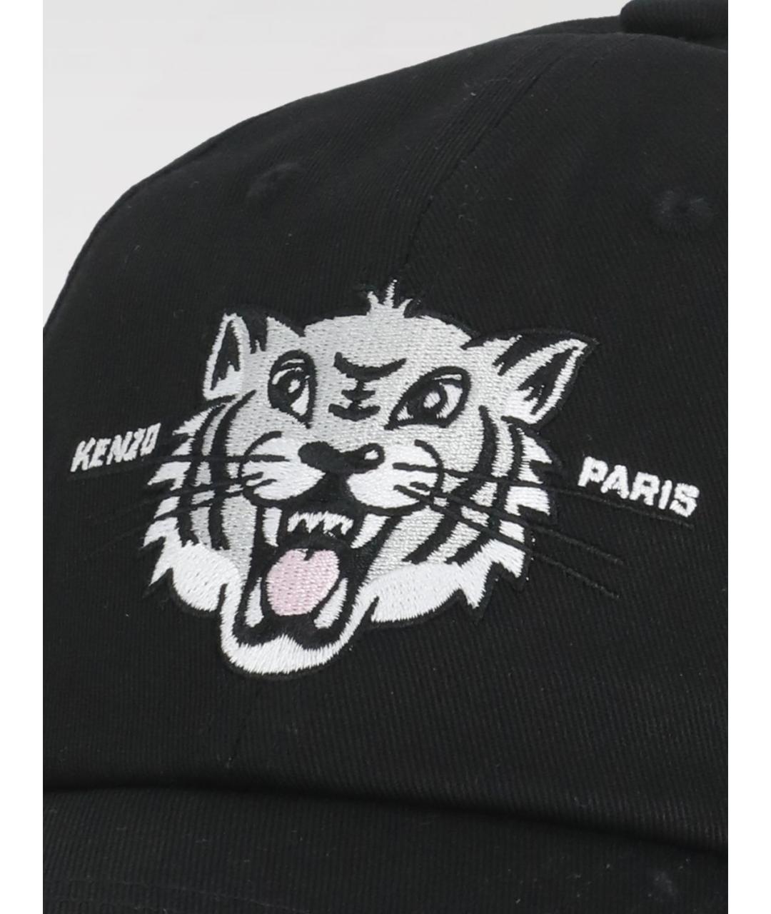 KENZO Черная хлопковая кепка, фото 2