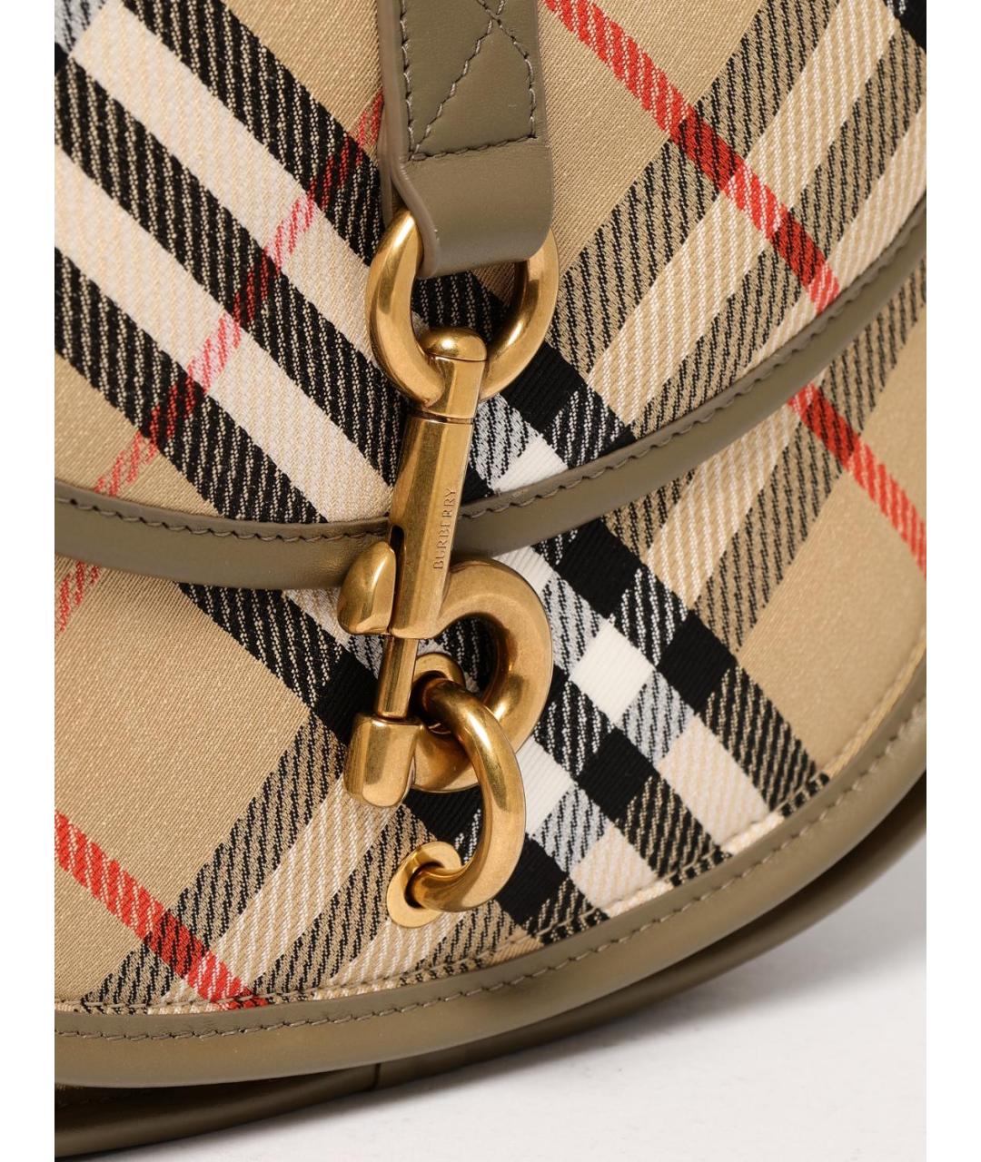 BURBERRY Бежевая тканевая сумка с короткими ручками, фото 4