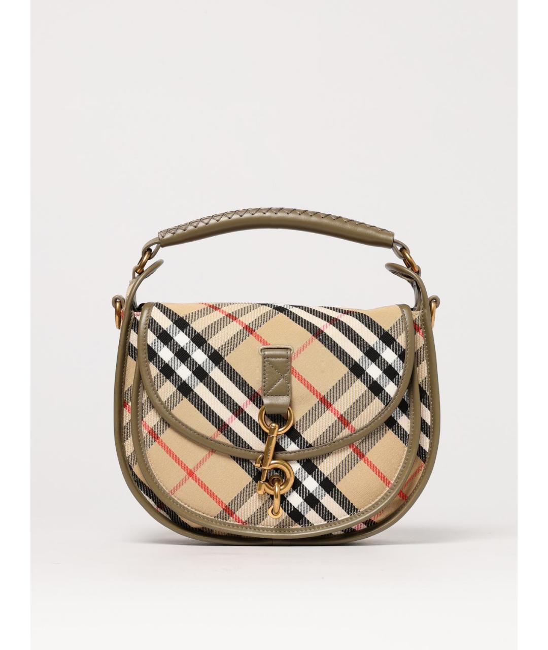 BURBERRY Бежевая тканевая сумка с короткими ручками, фото 6