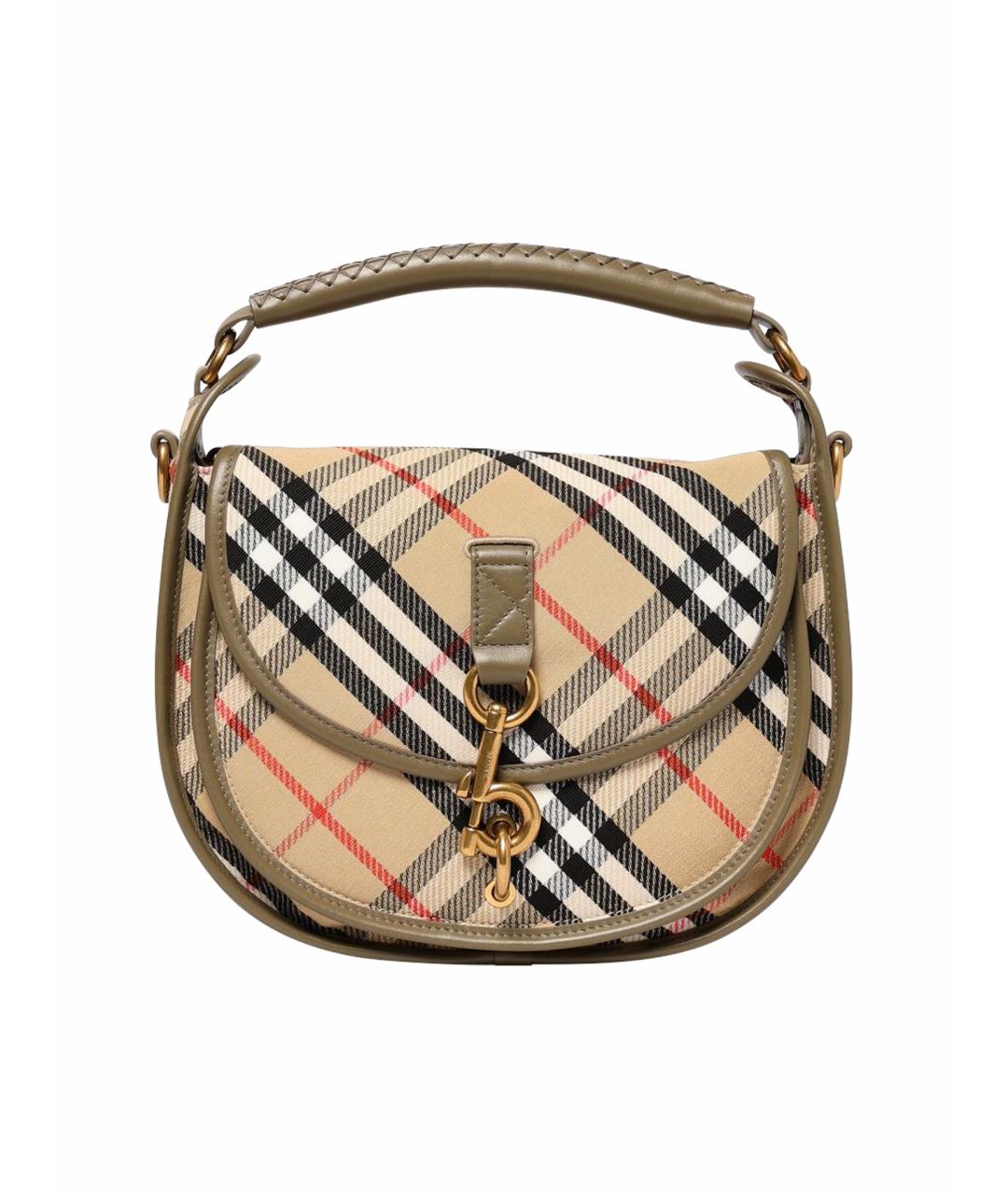 BURBERRY Бежевая тканевая сумка с короткими ручками, фото 1