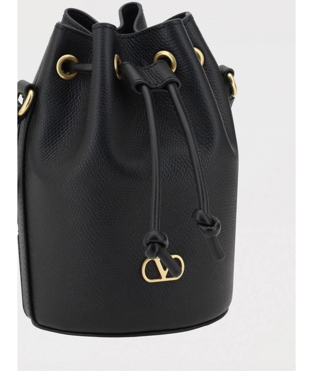 VALENTINO Черная кожаная сумка тоут, фото 3
