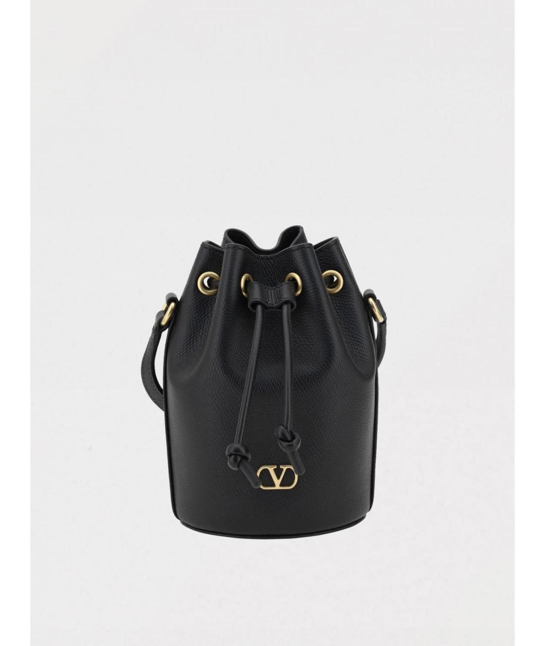 VALENTINO Черная кожаная сумка тоут, фото 4