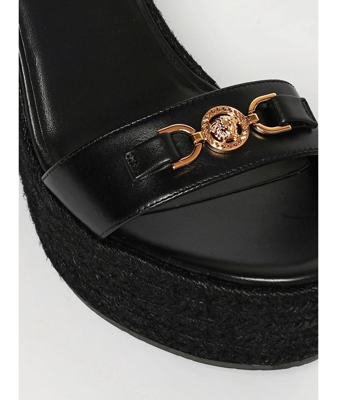 VERSACE Черные босоножки, фото 4