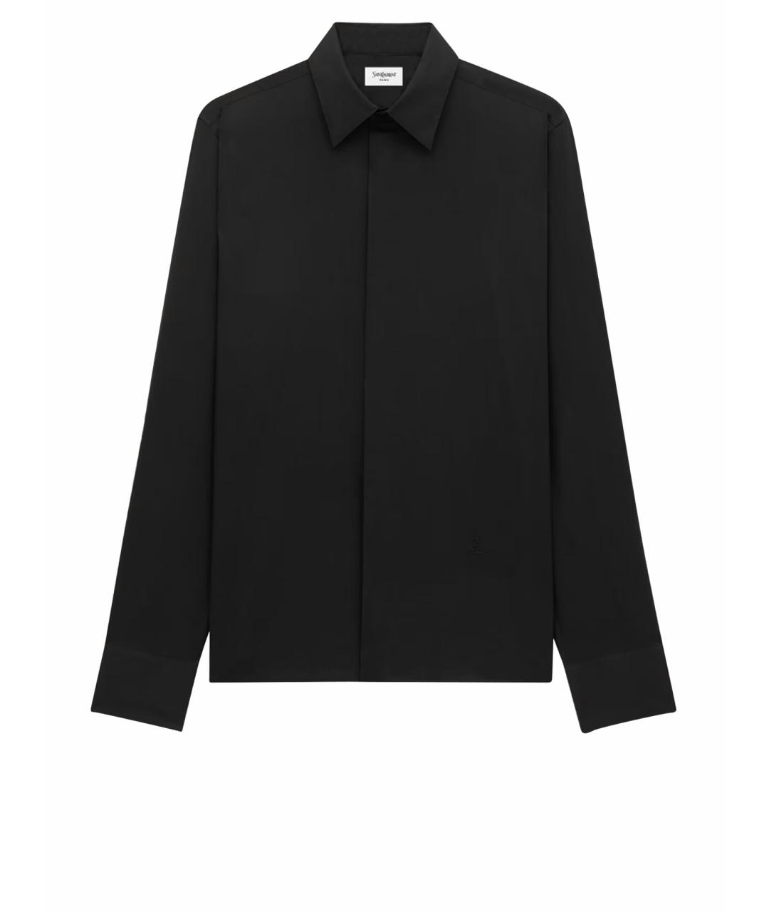 SAINT LAURENT Черная хлопковая классическая рубашка, фото 1