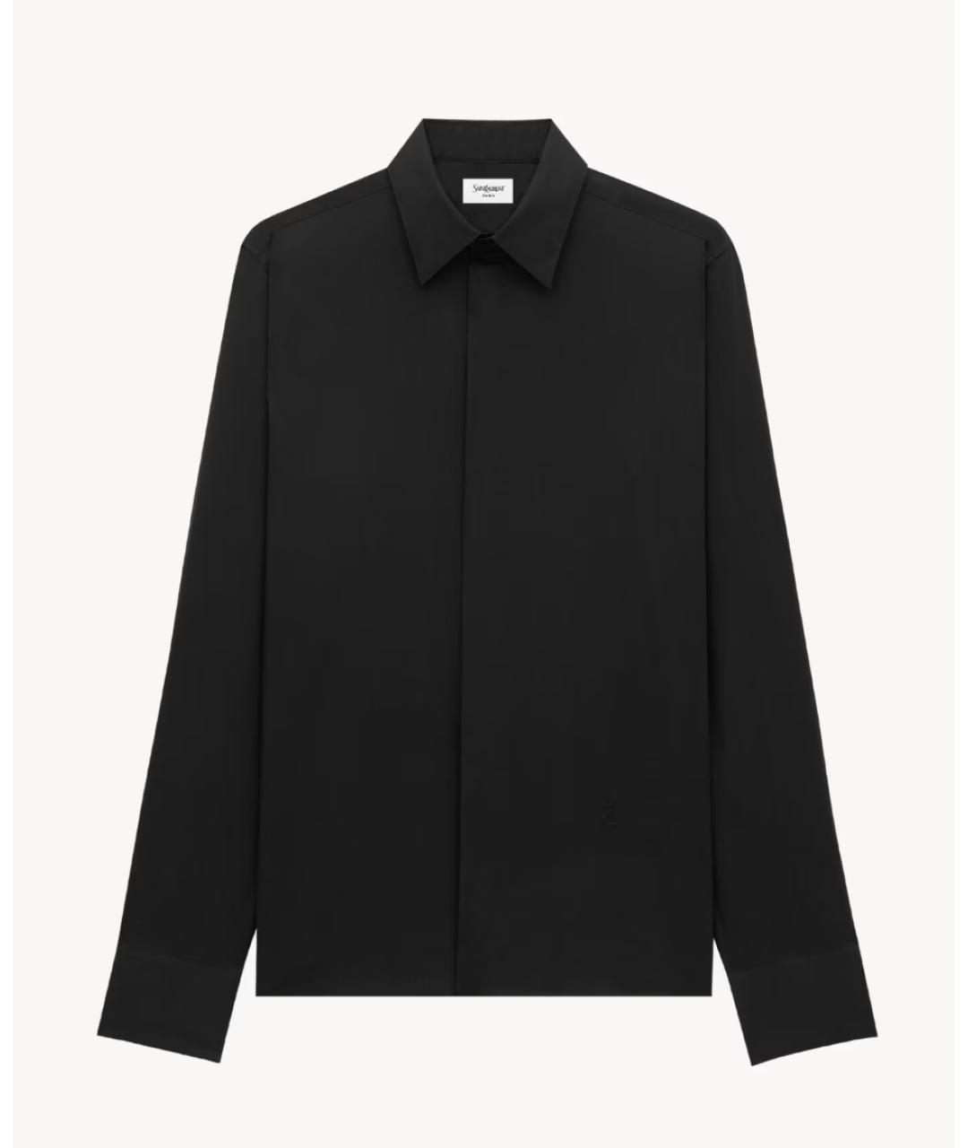 SAINT LAURENT Черная хлопковая классическая рубашка, фото 5