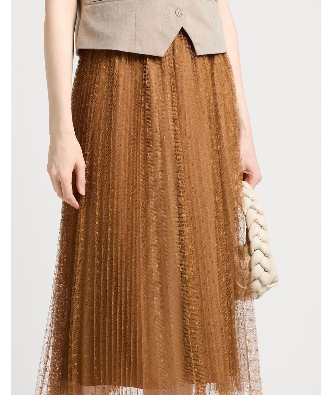 RED VALENTINO Коричневая юбка миди, фото 2