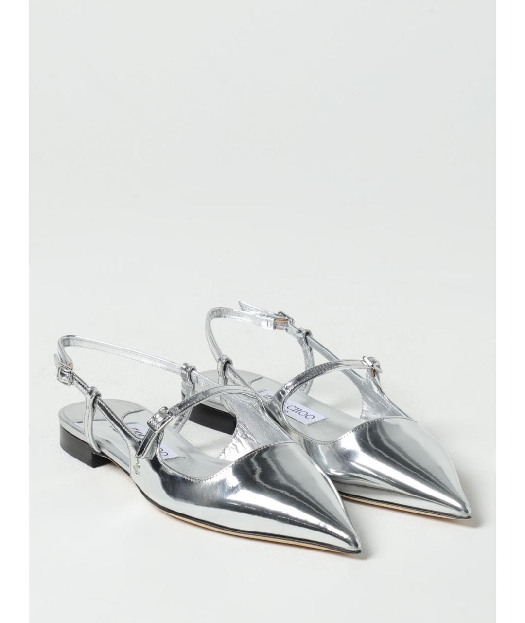 JIMMY CHOO Серебряные балетки, фото 2