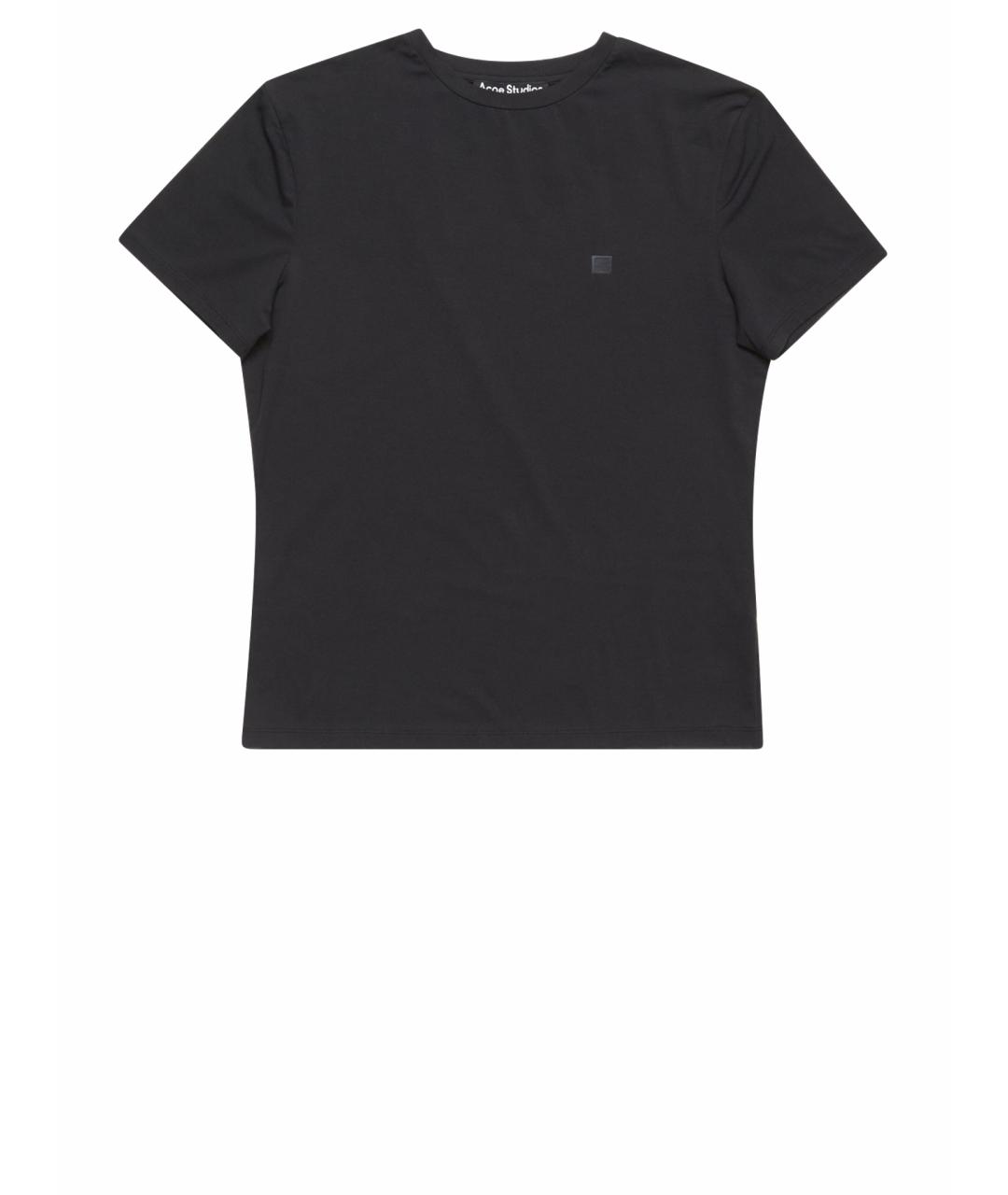 ACNE STUDIOS Черная хлопко-эластановая футболка, фото 1