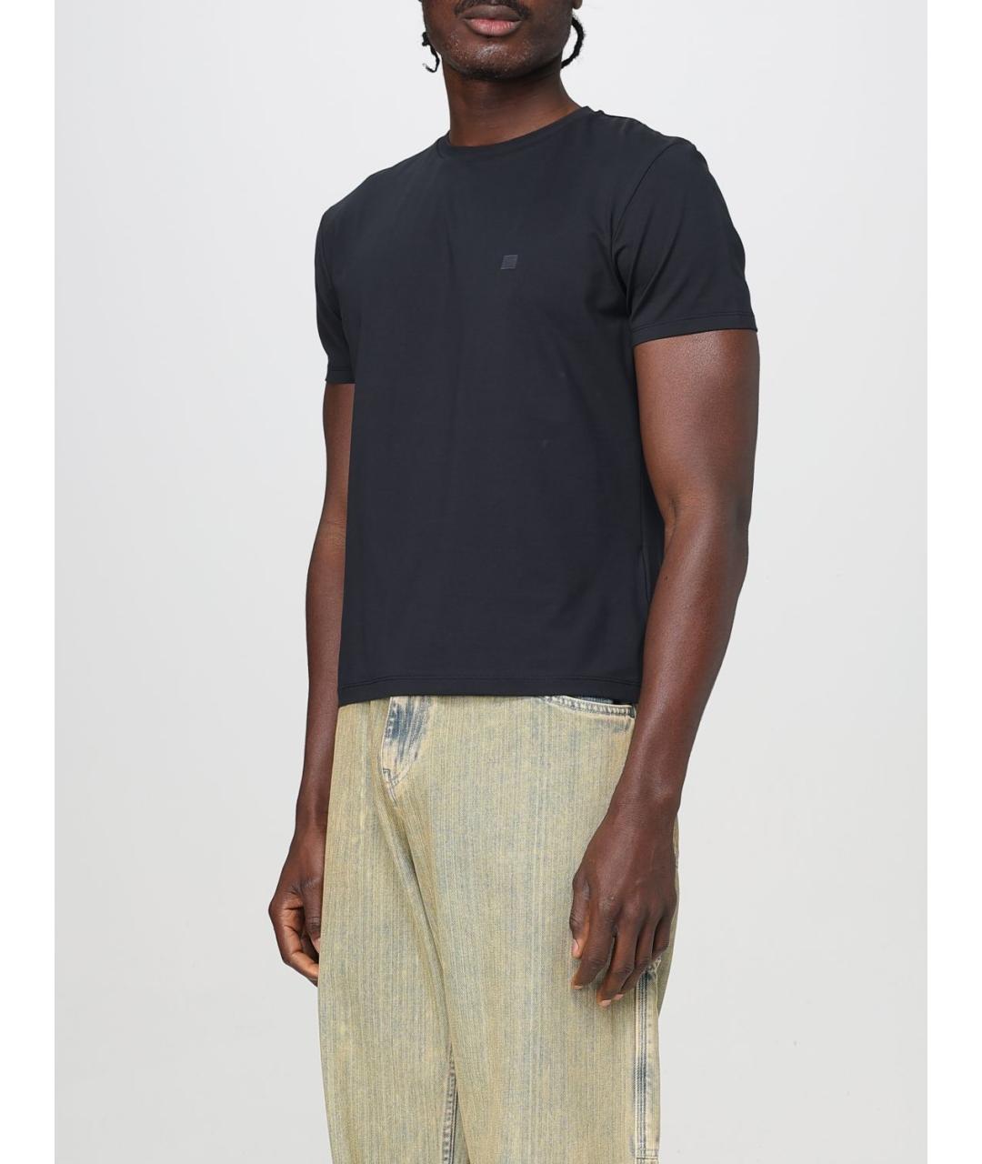 ACNE STUDIOS Черная хлопко-эластановая футболка, фото 5