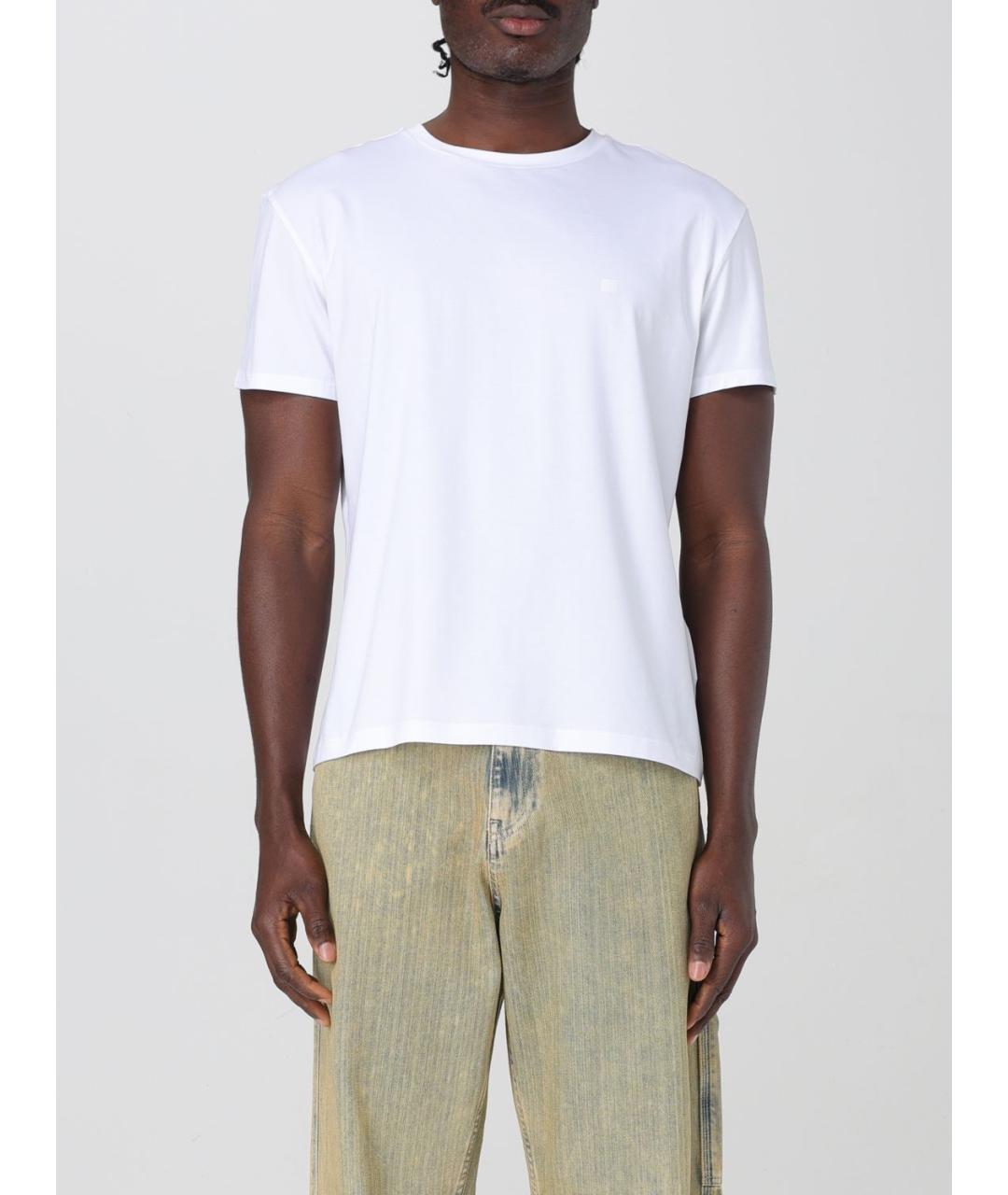 ACNE STUDIOS Белая хлопко-эластановая футболка, фото 2