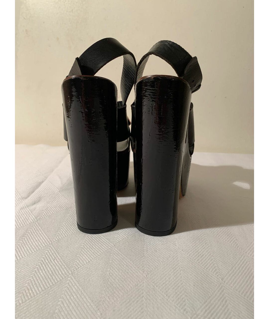 ERIKA CAVALLINI Черные кожаные босоножки, фото 3