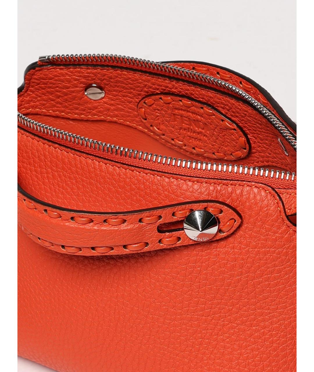 FENDI Оранжевая кожаная сумка через плечо, фото 5