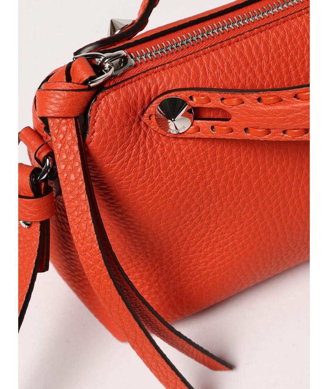 FENDI Оранжевая кожаная сумка через плечо, фото 4