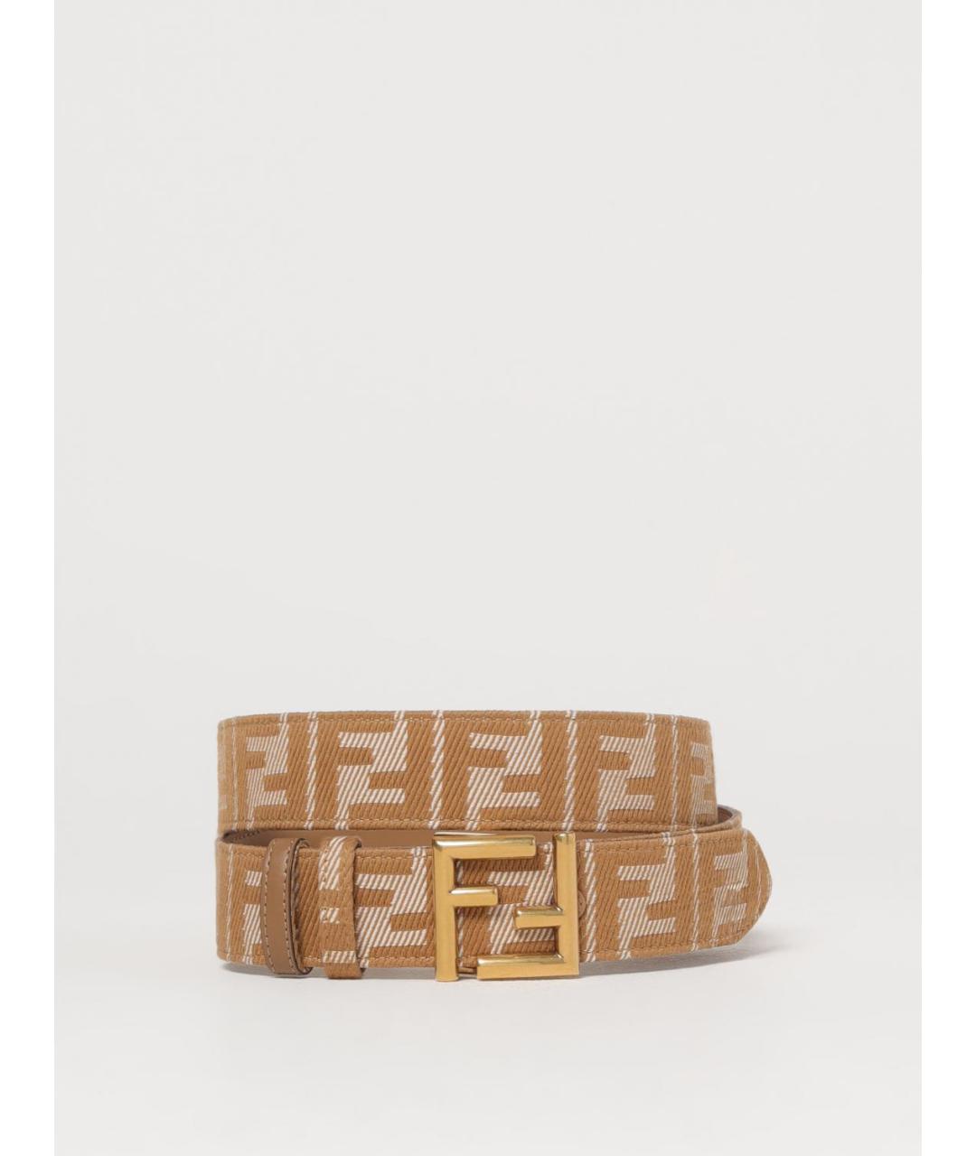 FENDI Коричневый кожаный ремень, фото 2