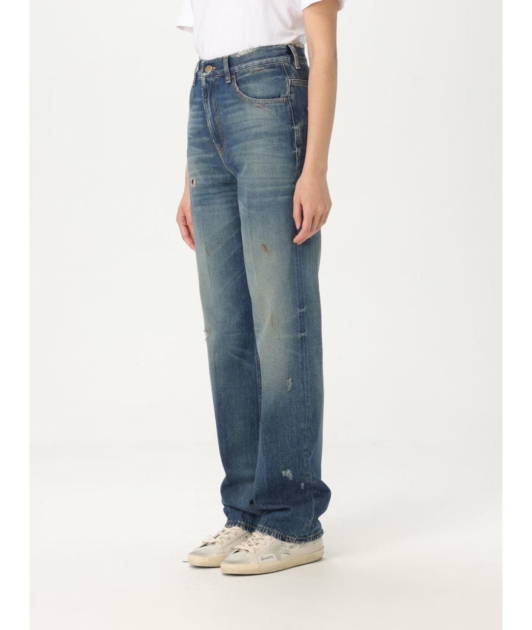 GOLDEN GOOSE DELUXE BRAND Синие прямые джинсы, фото 3