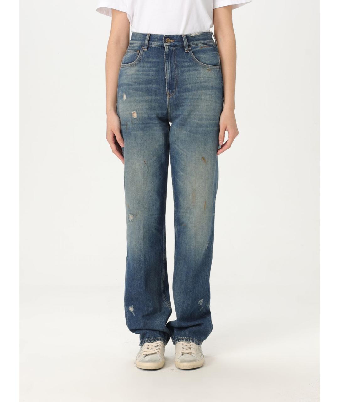 GOLDEN GOOSE DELUXE BRAND Синие прямые джинсы, фото 5