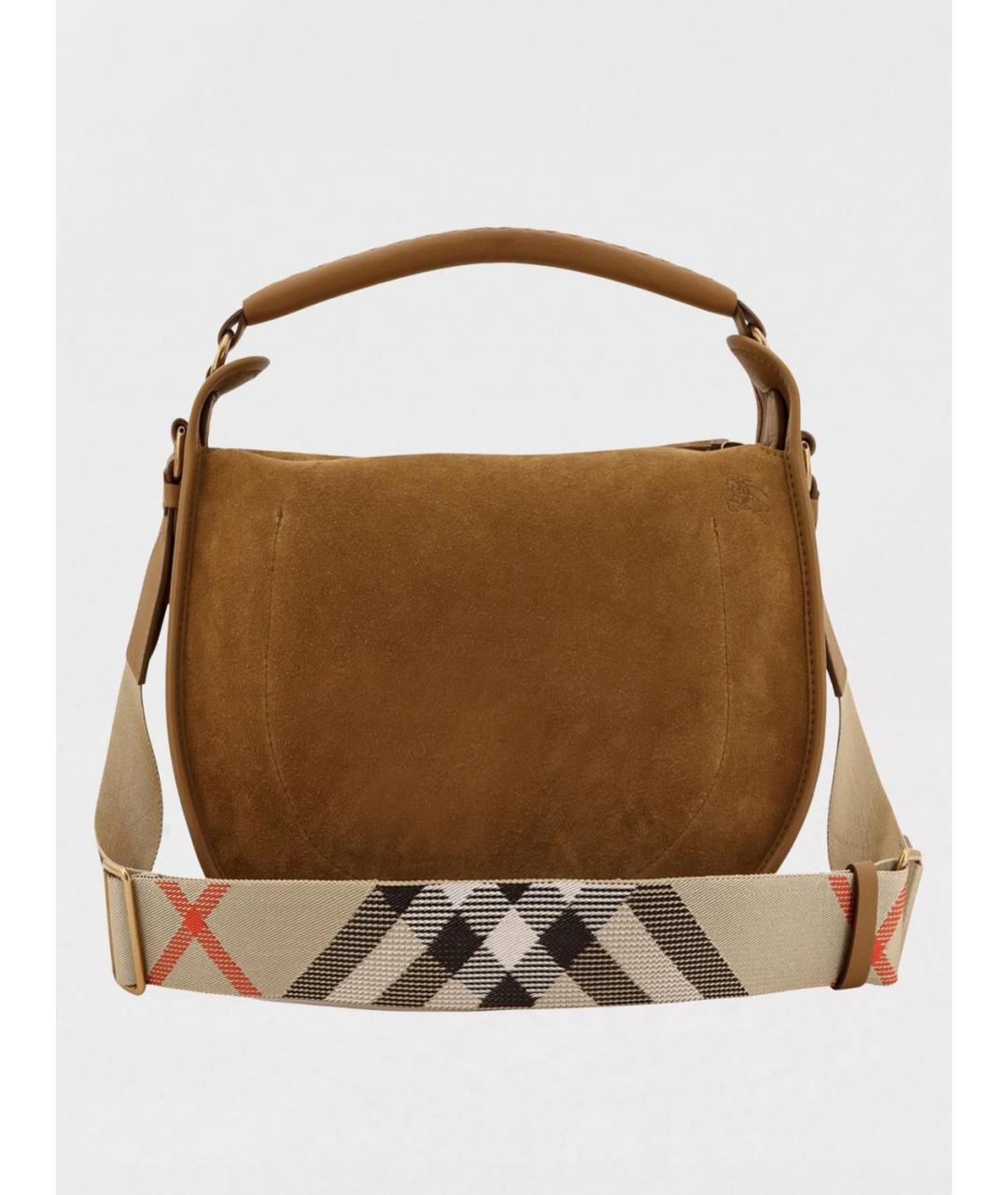 BURBERRY Коричневая кожаная сумка через плечо, фото 2
