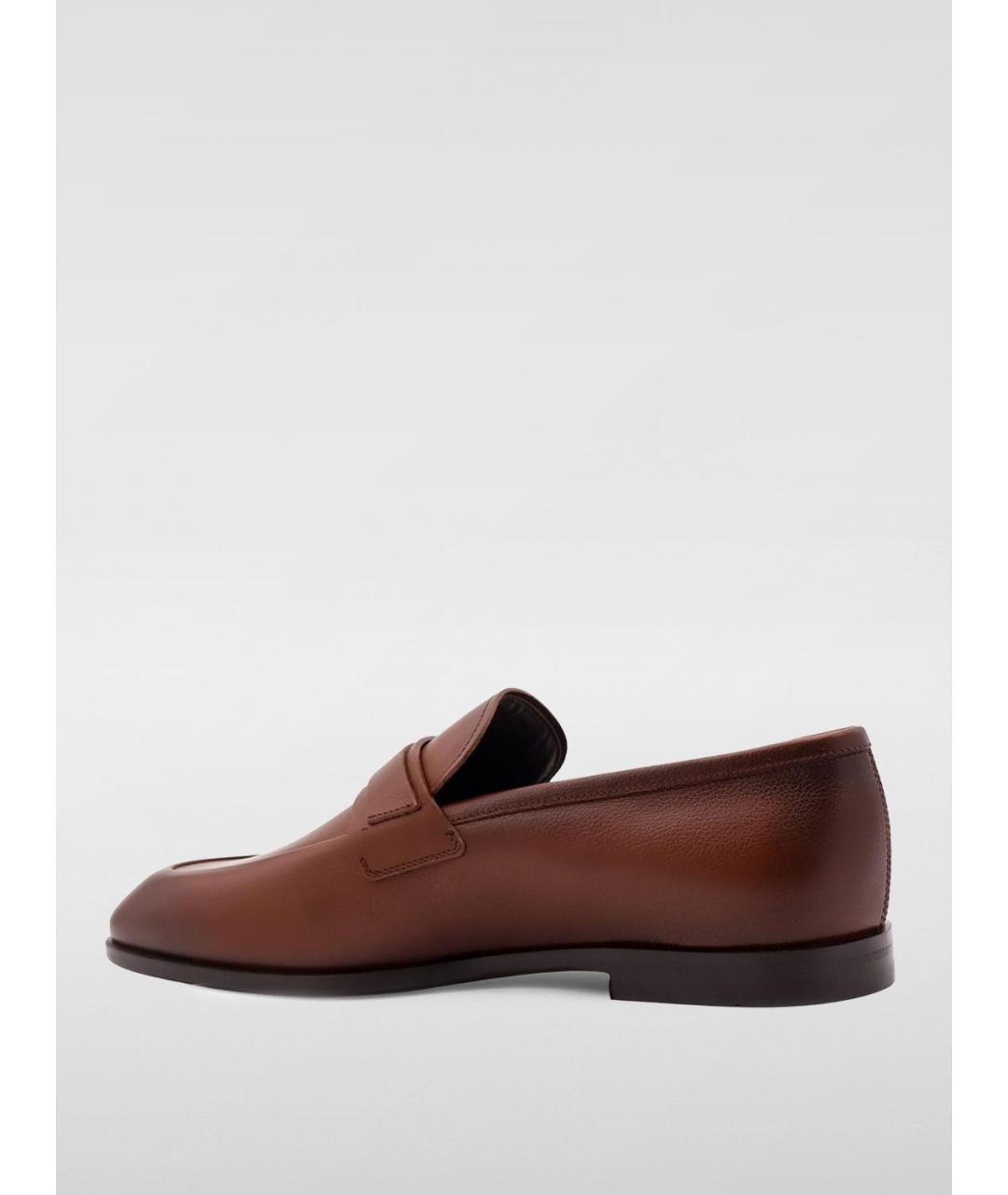 FERRAGAMO Коричневые кожаные лоферы, фото 3