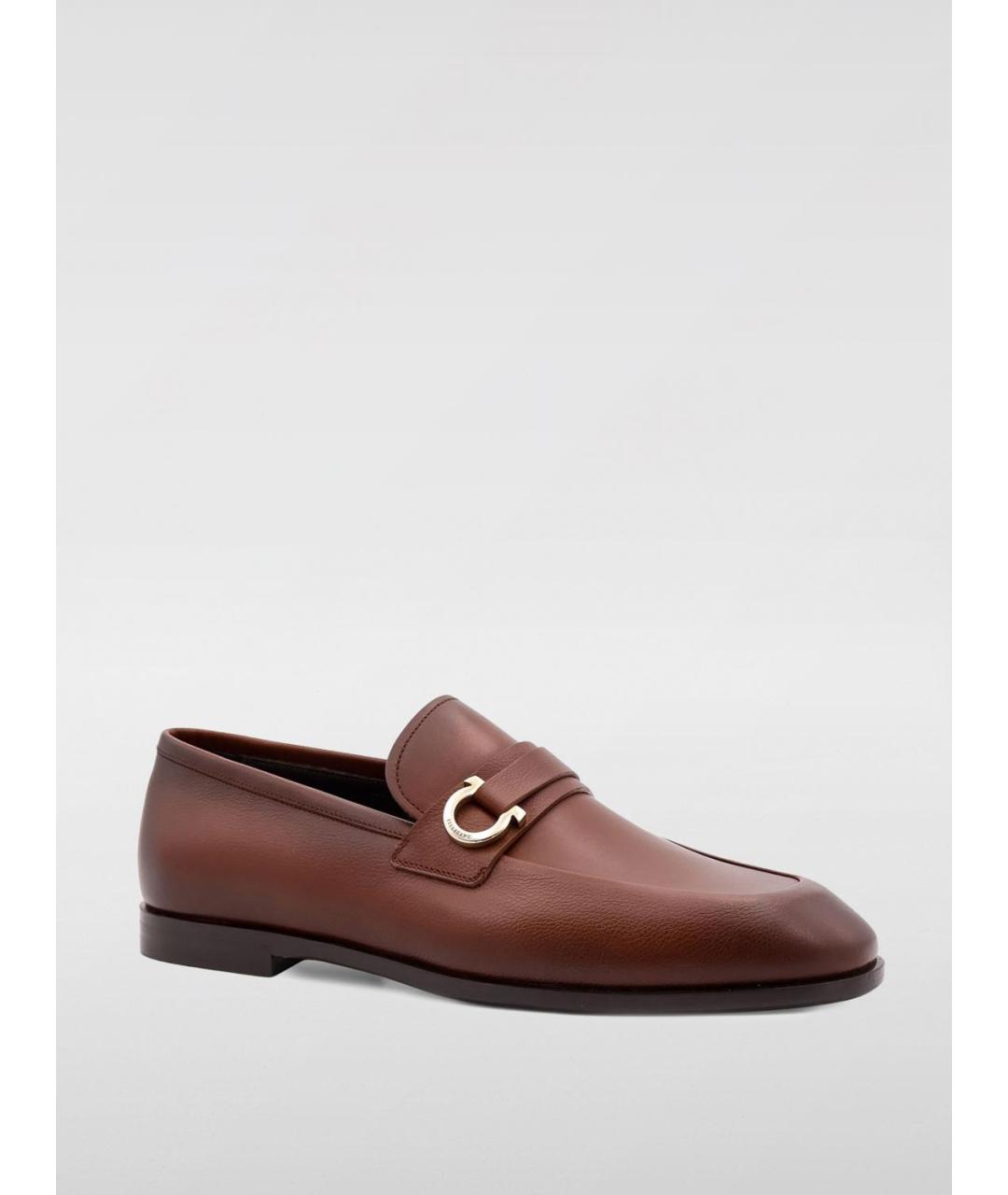 FERRAGAMO Коричневые кожаные лоферы, фото 2