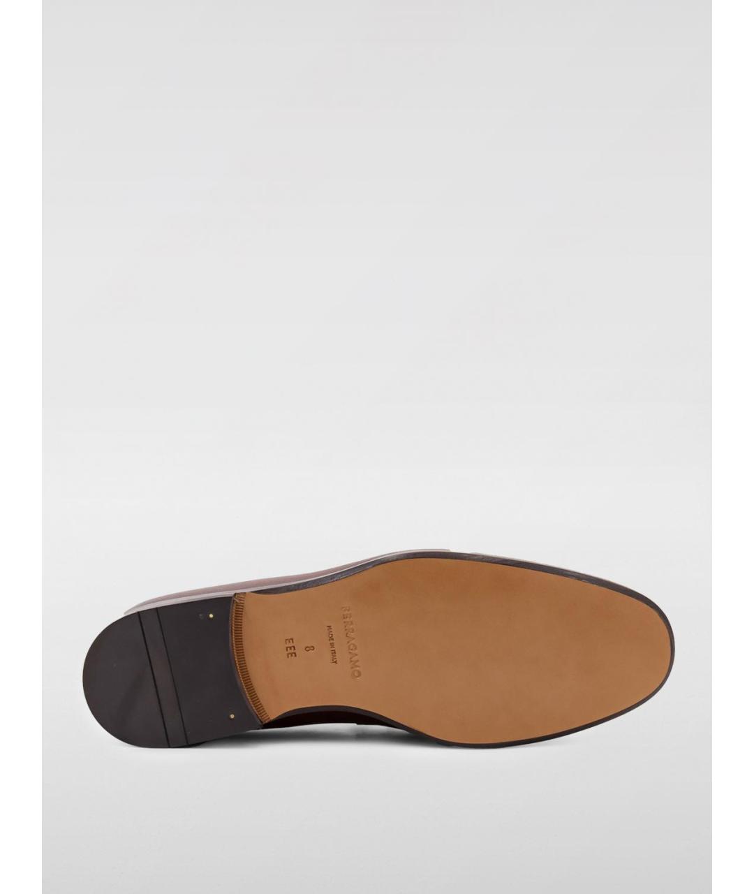 FERRAGAMO Коричневые кожаные лоферы, фото 4