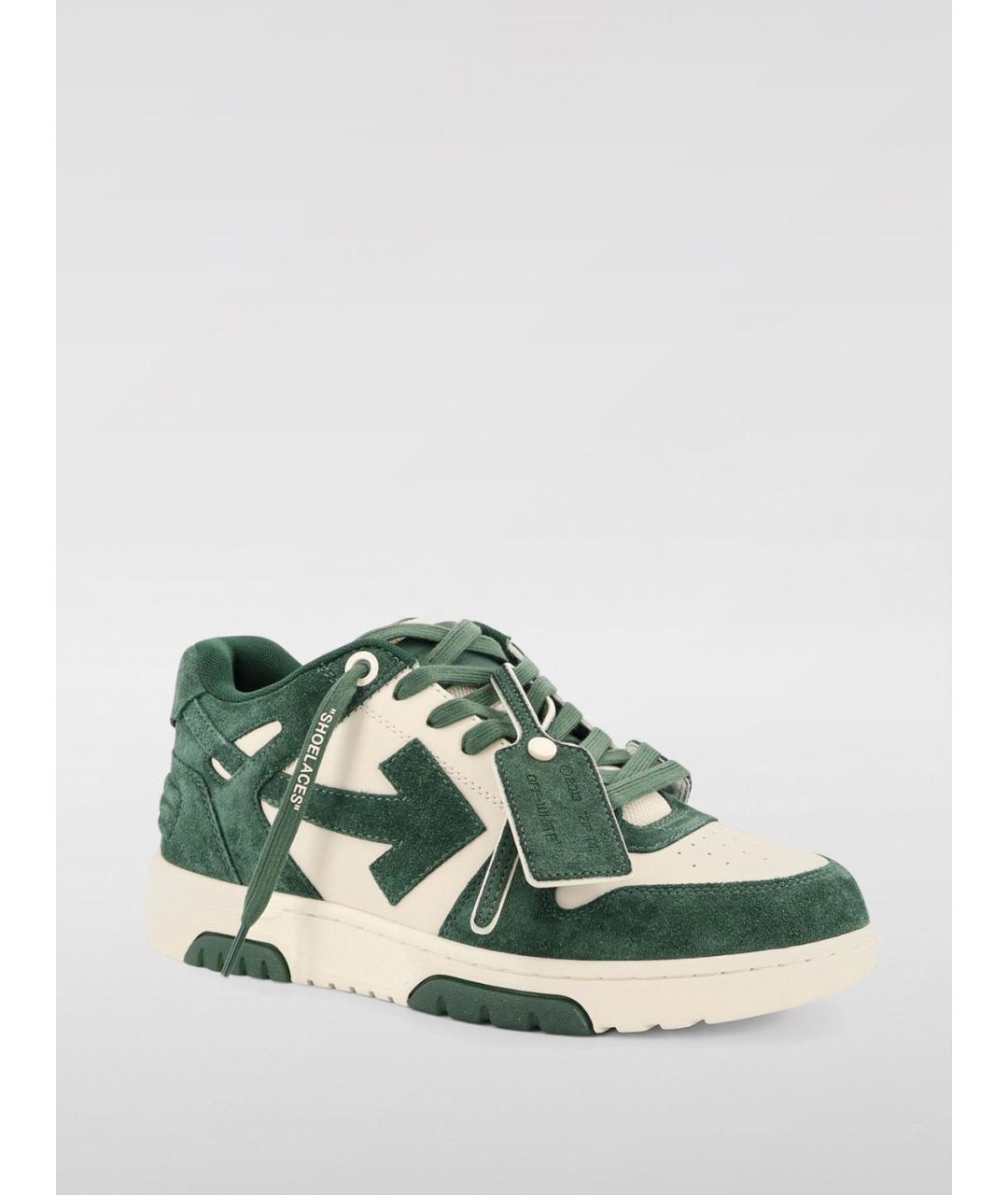 OFF-WHITE Зеленые низкие кроссовки / кеды, фото 2