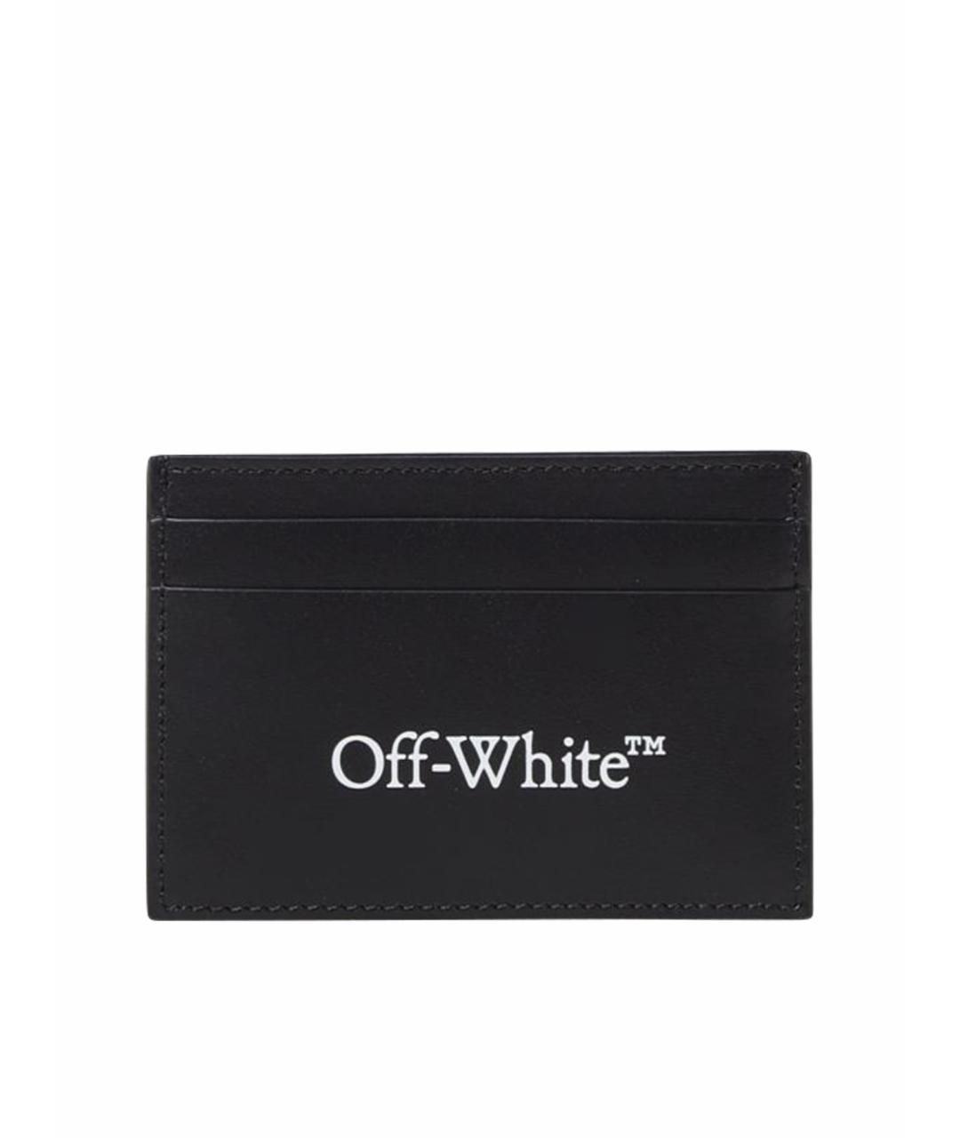 OFF-WHITE Черный кожаный кардхолдер, фото 1