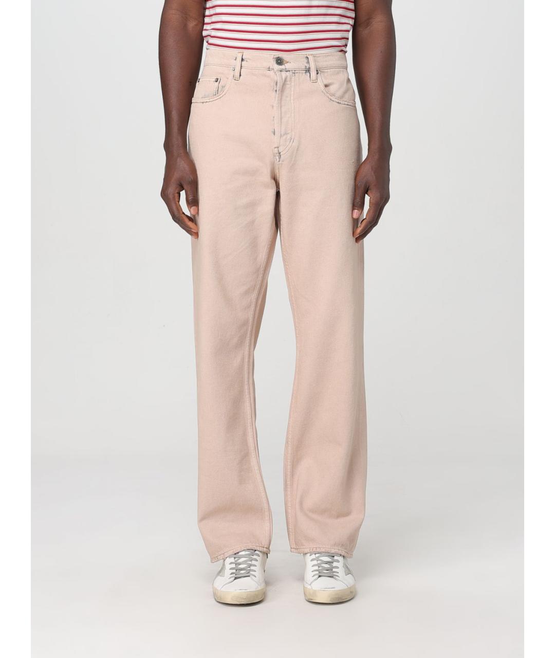 GOLDEN GOOSE DELUXE BRAND Розовые хлопковые прямые джинсы, фото 2