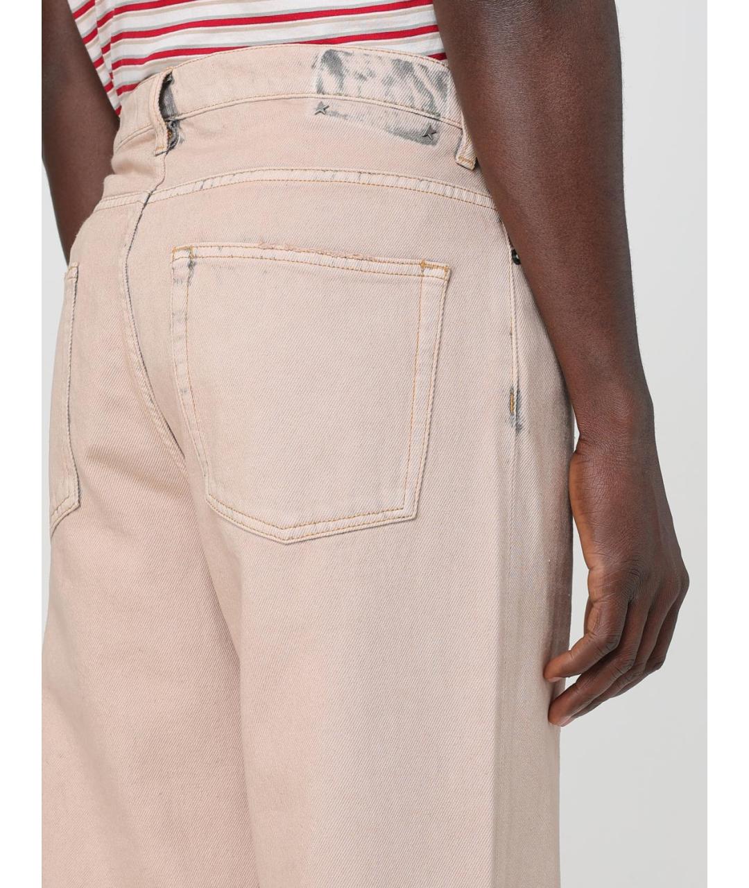 GOLDEN GOOSE DELUXE BRAND Розовые хлопковые прямые джинсы, фото 6