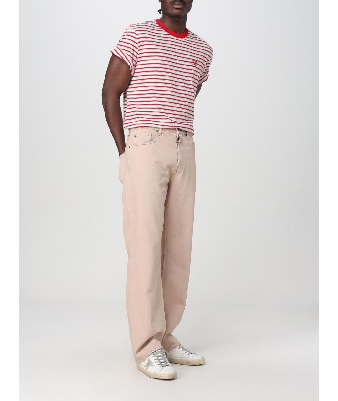 GOLDEN GOOSE DELUXE BRAND Розовые хлопковые прямые джинсы, фото 3